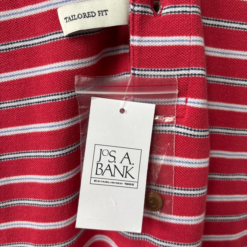 JOS A BANK MENS NEW WITH TAGS 1905 TAILORED FIT POLO SIZE M PATRIOTIC JULY 4 USA